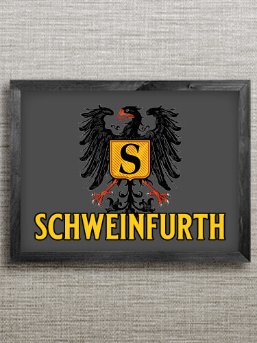 German Monogram Black Framed Wall Art 16.5 x 12.5