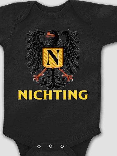 German Monogram Black Baby Bodysuit