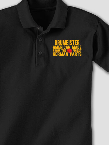 German Parts Black Embroidered Polo Shirt