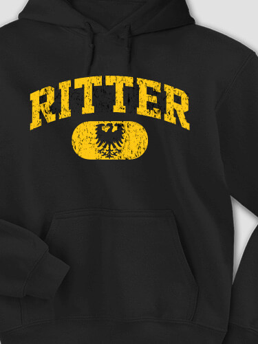 German Varsity Black Adult Hooded Sweatshirt