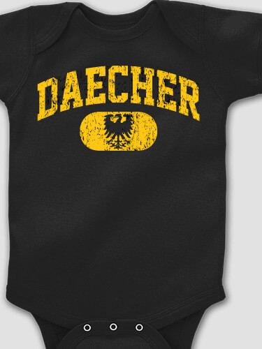 German Varsity Black Baby Bodysuit