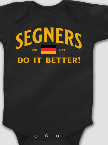Germans Do It Better Black Baby Bodysuit