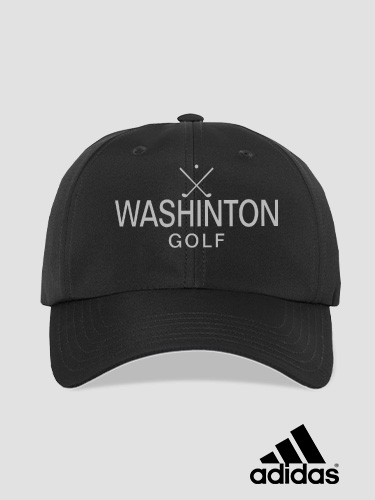 Golf Black Embroidered Adidas Hat