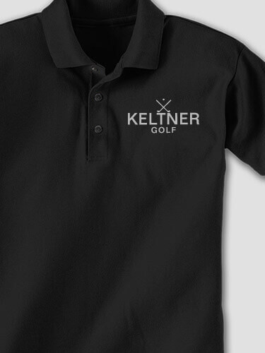 Golf Black Embroidered Polo Shirt