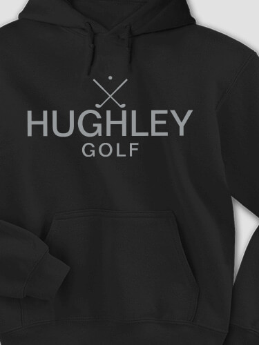 Golf Black Adult Hooded Sweatshirt