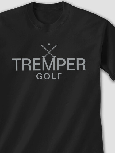 Golf Black Adult T-Shirt