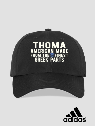 Greek Parts Black Embroidered Adidas Hat