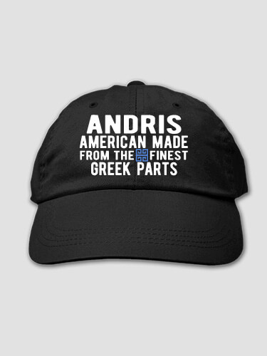 Greek Parts Black Embroidered Hat