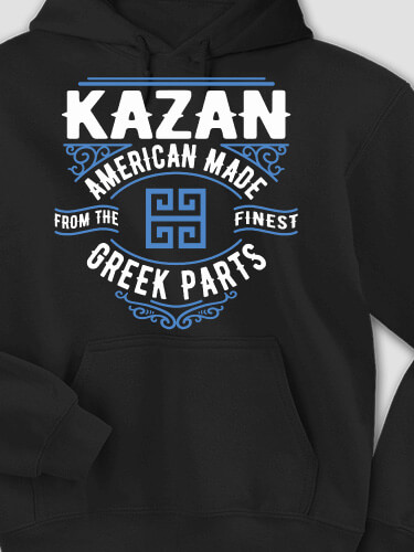 Greek Parts Black Adult Hooded Sweatshirt