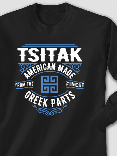 Greek Parts Black Adult Long Sleeve