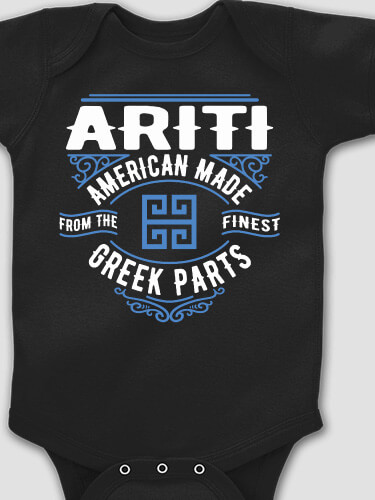 Greek Parts Black Baby Bodysuit