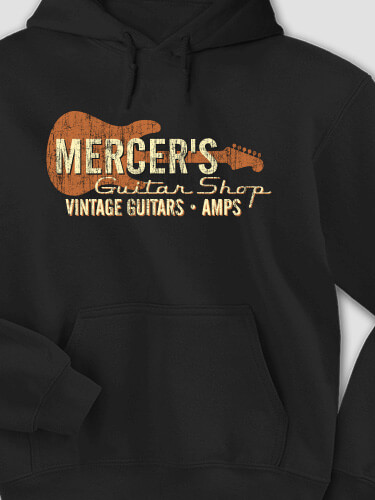 Guitar Shop Black Adult Hooded Sweatshirt