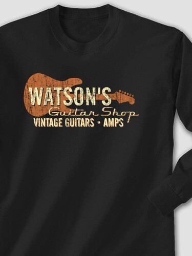 Guitar Shop Black Adult Long Sleeve