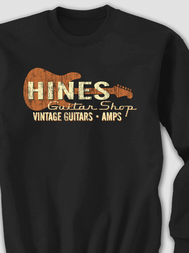 Guitar Shop Black Adult Sweatshirt