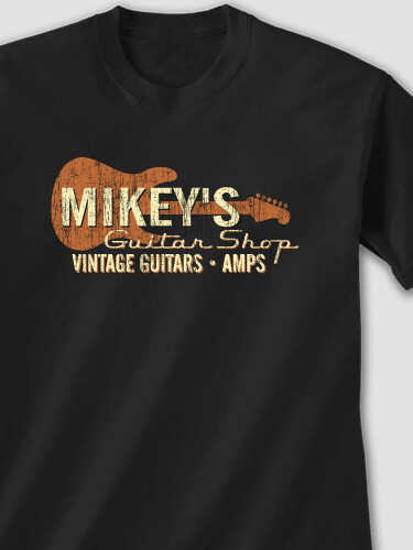 Guitar Shop Black Adult T-Shirt