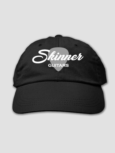 Guitars Black Embroidered Hat