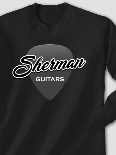 Guitars Black Adult Long Sleeve