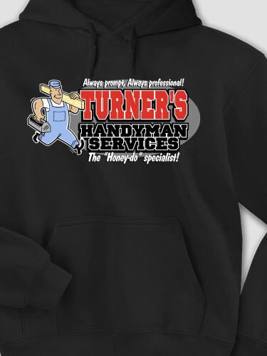 Handyman Black Adult Hooded Sweatshirt
