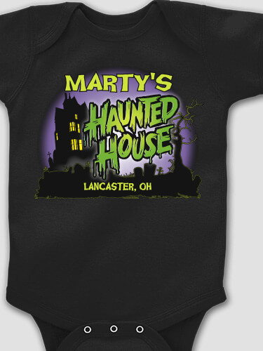 Haunted House Black Baby Bodysuit