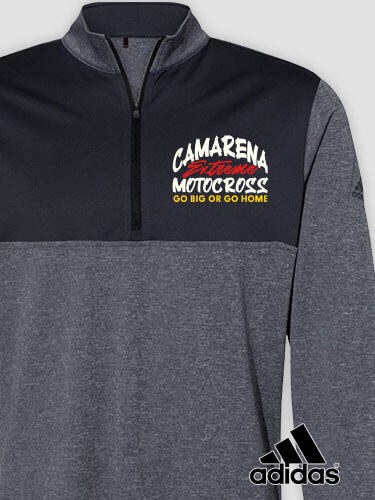 Extreme Motocross Black Heather/Graphite Embroidered Adidas Quarter-Zip Pullover