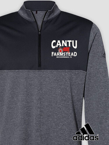 Farmstead Black Heather/Graphite Embroidered Adidas Quarter-Zip Pullover