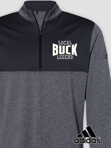 Local Legend Black Heather/Graphite Embroidered Adidas Quarter-Zip Pullover