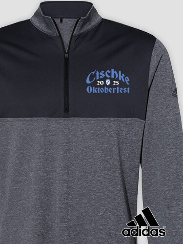 Oktoberfest Black Heather/Graphite Embroidered Adidas Quarter-Zip Pullover