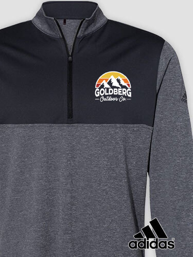 Outdoor Company Black Heather/Graphite Embroidered Adidas Quarter-Zip Pullover