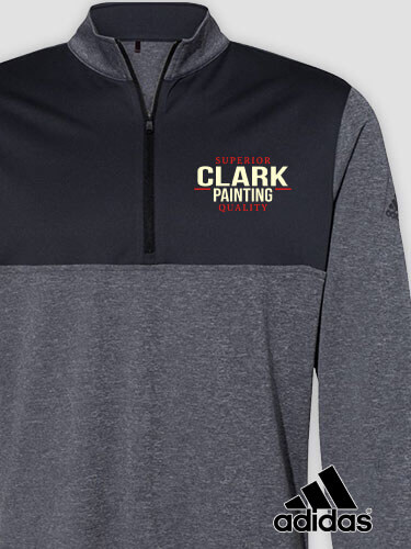 Painting Black Heather/Graphite Embroidered Adidas Quarter-Zip Pullover