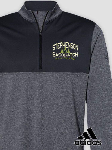 Sasquatch Sanctuary Black Heather/Graphite Embroidered Adidas Quarter-Zip Pullover