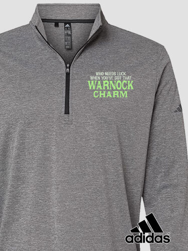 Irish Charm Black Heather Embroidered Adidas Quarter-Zip Pullover