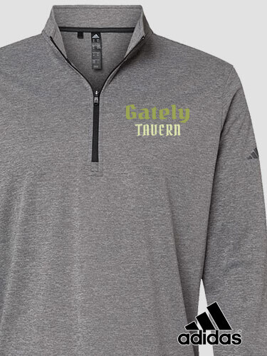 Irish Tavern Black Heather Embroidered Adidas Quarter-Zip Pullover