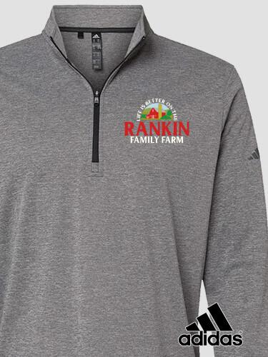 Black Heather Life Is Better Farm Personalized embroidered-adidas-pullover 