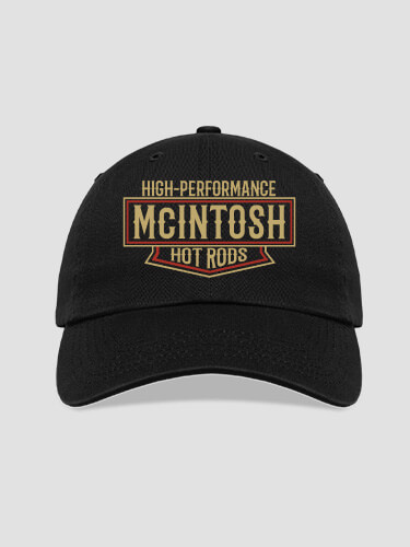 High-Performance Hot Rods Black Embroidered Hat