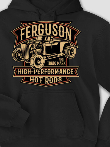 High-Performance Hot Rods Black Adult Hooded Sweatshirt