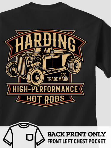 High-Performance Hot Rods Black Adult Pocket T-Shirt
