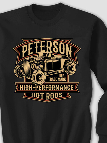 High-Performance Hot Rods Black Adult Sweatshirt