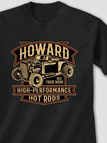 High-Performance Hot Rods Black Adult T-Shirt