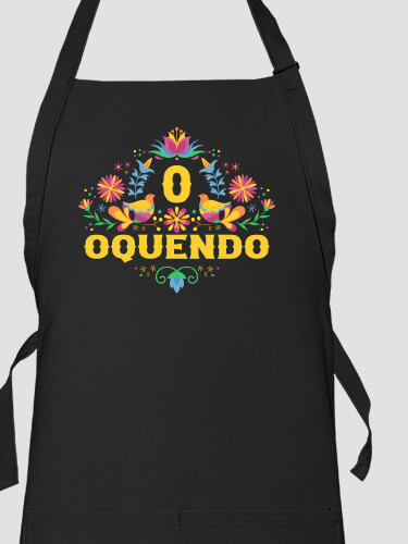 Hispanic Monogram Black Apron