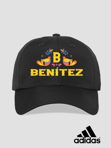 Hispanic Monogram Black Embroidered Adidas Hat