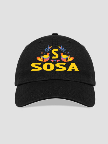 Hispanic Monogram Black Embroidered Hat