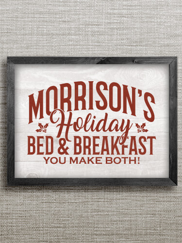 Holiday Bed And Breakfast Black Framed Wall Art 16.5 x 12.5