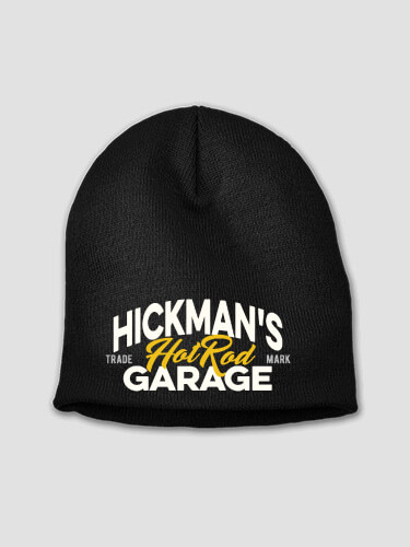 Hot Rod Garage Black Embroidered Beanie