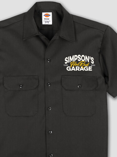 Hot Rod Garage Black Embroidered Work Shirt