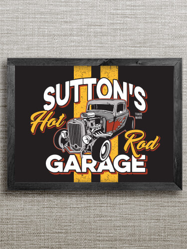 Hot Rod Garage Black Framed Wall Art 16.5 x 12.5