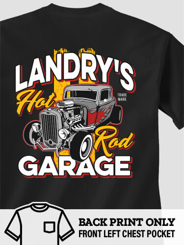 Hot Rod Garage Black Pocket Adult T-Shirt