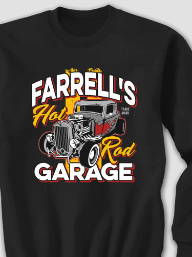Hot Rod Garage Black Adult Sweatshirt