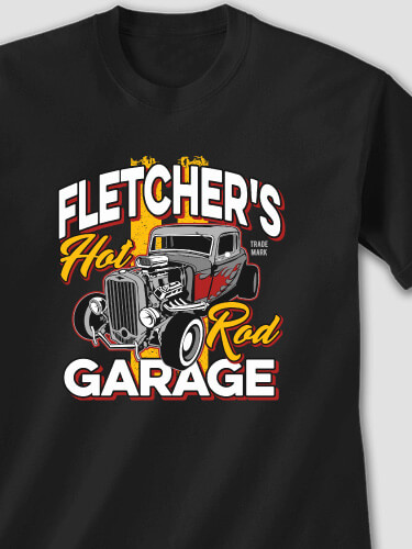 Hot Rod Garage Black Adult T-Shirt