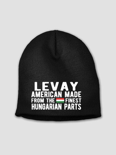 Hungarian Parts Black Embroidered Beanie