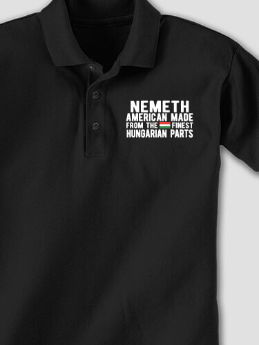 Hungarian Parts Black Embroidered Polo Shirt